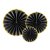 Pin Wheels - Schwarz/Goldrand - 3er-Pack