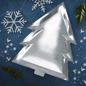 Pappteller - Silver Christmas - 6er-Pack