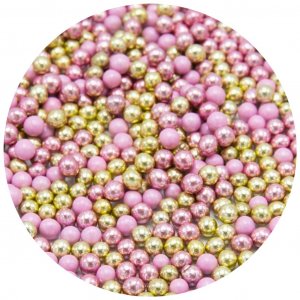 Schokoladenperlen - Choco Drages - Rosa/Gold - 80g