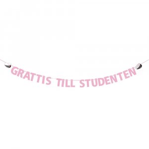 Girlande - Herzlichen Glckwunsch an den Studenten - Rosa/Studentenmtzen