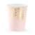 Pappbecher - Bltter - Rosa/Gold - 6er-Pack