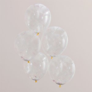 Konfetti-Ballons - Perlen - Pastell - 5er-Pack