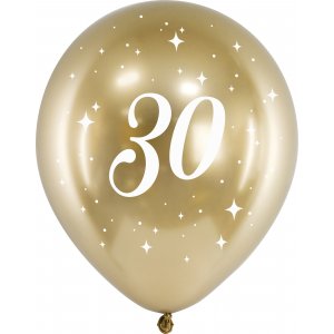 Luftballons - Meilenstein 30 - Gold - 6er-Pack