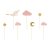 Kuchenspieer - Storch - Rosa/Gold - 7er-Pack