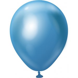 Mini-Luftballons schlicht - Premium 13 cm - Blau Chrom