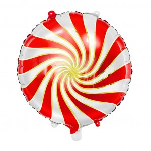 Folienballon - Swirl - Rot/Gold/Wei