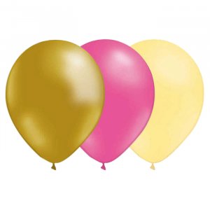 Luftballons - Elfenbein/Rosa/Gold - 15er-Pack