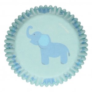 Muffinformen - Elefant - Blau - 48er-Pack