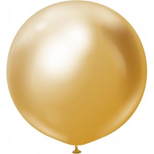 Luftballons einfarbig - Premium 90 cm - Gold Chrom - 2er-Pack