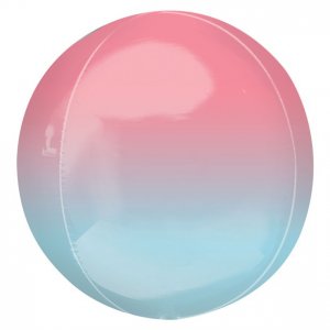 Kugelballon - Ombre - Hellrosa/Hellblau