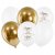 Ballonstrau - Happy Birthday - Wei/Gold - 6er-Pack