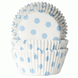 Muffinformen - Wei mit blauen Punkten - 50er-Pack