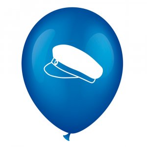 Luftballons - Blau - Studentenmtze - 6er-Pack