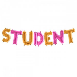 Buchstabenballons - Student - Rosa/Gold