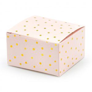 Geschenkboxen - Polka Dot - Hellrosa/Gold - 10er-Pack