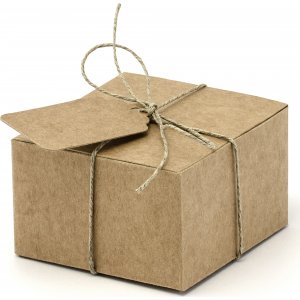 Geschenkbox - Kraftpapier mit Etikett - 10er-Pack