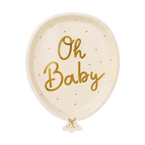 Pappteller - Ballon - Oh Baby - 6er-Pack