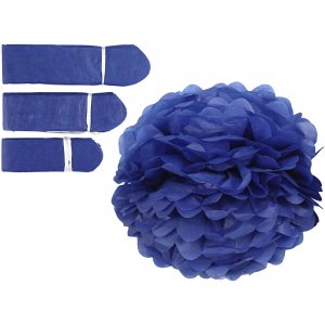 Papierpompons - dunkelblau - Durchm. 20+24+30 cm - 3 Stk