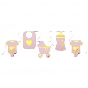 Girlande - Babymischung - Rosa/Gold