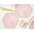 Pappbecher - Bltter - Rosa/Gold - 6er-Pack