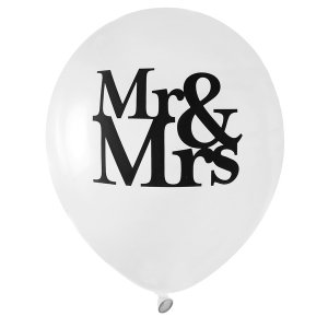 Luftballons - Mr & Mrs - Schwarz - 8er-Pack