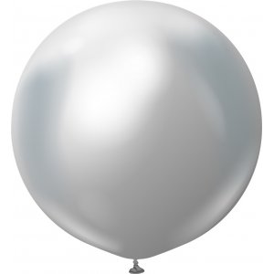 Luftballons schlicht - Premium 60 cm - Silber Chrom