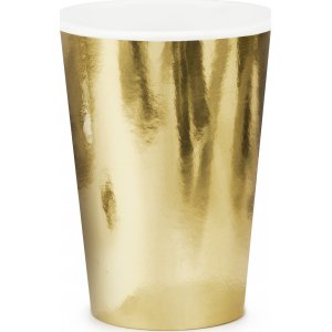 Pappbecher - Metallic - Gold - 6er-Pack