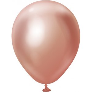 Mini-Luftballons schlicht - Premium 13 cm - Rosgold Chrom