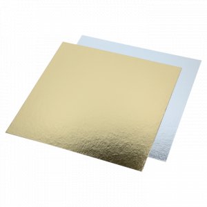 Kuchenblech - 3er-Pack - Quadratisch - Gold/Silber - 30 cm