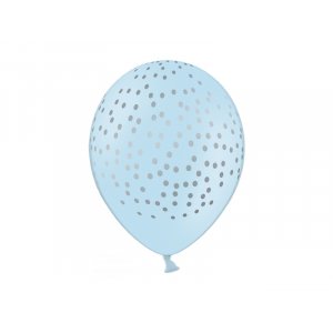 Luftballons - Dotty - Blau/Silber - 6er-Pack