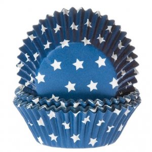 Muffinformen - Marineblau mit weien Sternen - 50er-Pack