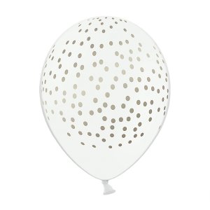 Luftballons - Dotty - Wei/Gold - 6er-Pack