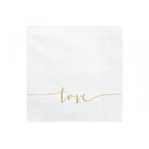 Servietten - Love - Gold - 20er-Pack