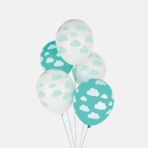 Luftballons - Wolken - Mint - 5er-Pack