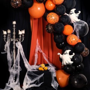 Ballonbogen - Halloween - Schwarz/Orange