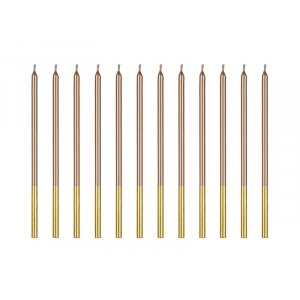 Geburtstagskerzen - Rosgold - 14 cm - 12er-Pack