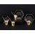 Dessertteller - Sparkle - Schwarz/Gold - 6er-Pack