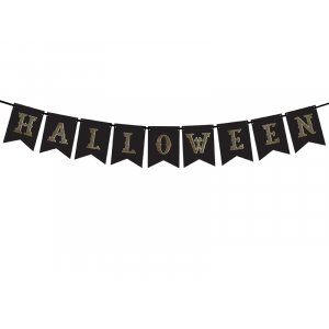 Wimpel - Halloween - Schwarz & Gold