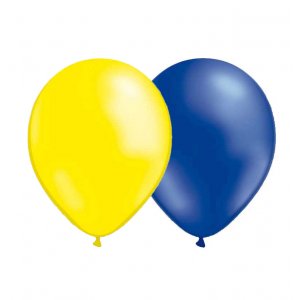 Luftballons - Metallic - Blau/Gelb - 25er-Pack