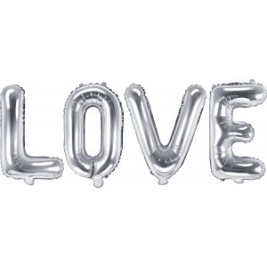 Buchstabenballons - LOVE - 140 x 35 cm - Silber