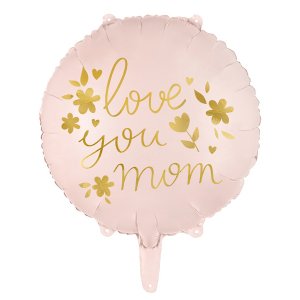 Folienballon - Love you mom - Rosa/Gold