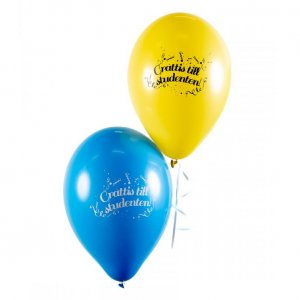 Luftballons - Herzlichen Glckwunsch an den Schler - Gelb/Blau - 25er-Pack