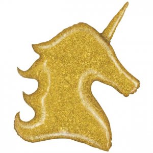 Folienballon - Einhorn - Goldglitter