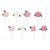 Kuchenspiee - Blumen - Rosa/Wei - 8er-Pack