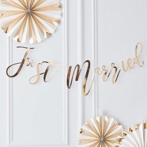 Hintergrund - Just Married - Gold