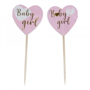 Kuchenspieer - Herzen - Baby Girl - 10er-Pack