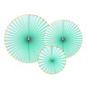 Pin Wheels - Mint/Goldrand - 3er-Pack