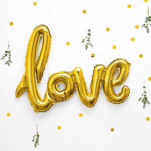 Folienballon - Schriftzug - Love - Gold