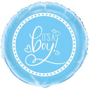 Folienballon - Its a boy - Blue Hearts