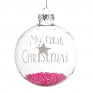 Christbaumkugel - Sass & Belle - My first Christmas - Pink